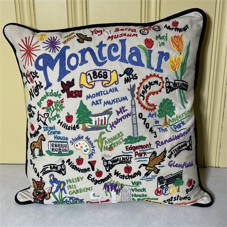 Montclair Hand-Embroidered Pillow by Catstudio