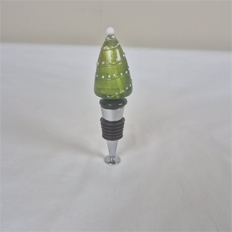 NIB Williams Sonoma Christmas Tree Bottle Stopper -Holiday Barware
