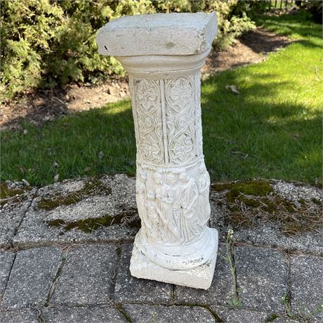 Antiqued Cement Augustus and David Pedestald