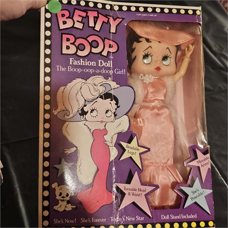 *NOS*~ 1986 Betty Boop Fashion Doll-In Pink Dress