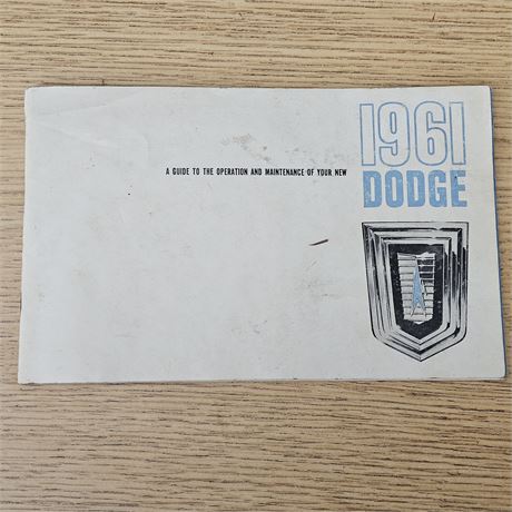 1961 Dodge Owners Operators Manual 61