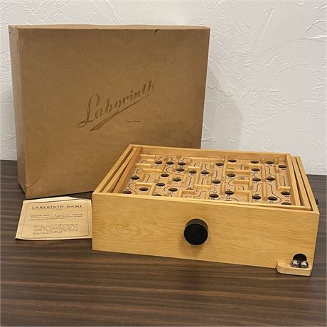 Vintage Labyrinth Game with Original Box and Instructions