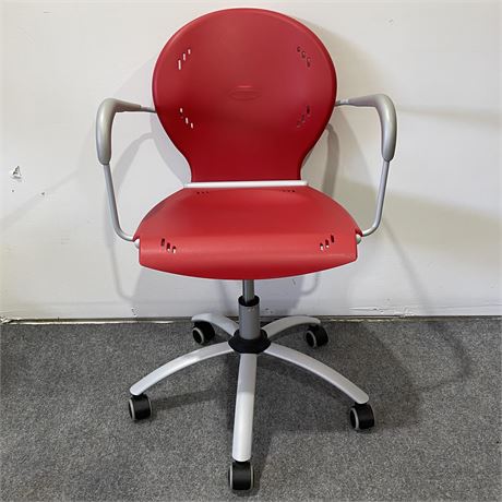 Retro Red Calligaris Rolling Computer Desk Chair