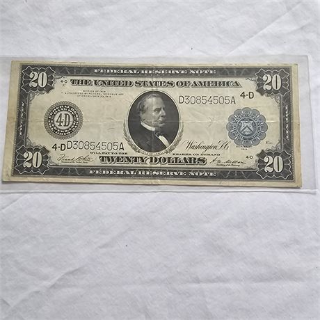 1914 $20 Federal Reserve Note,