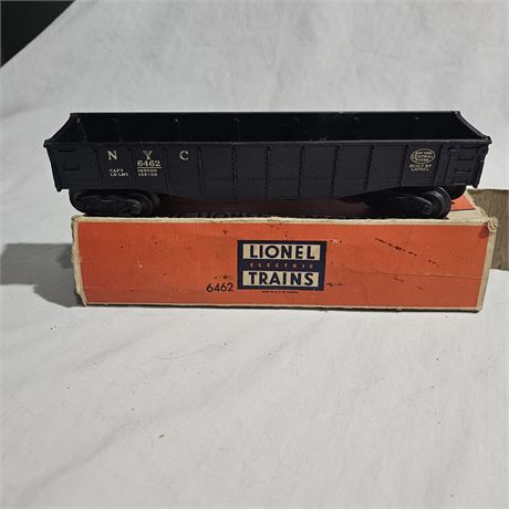 Lionel #6462 New York Central gondola car, a vintage O gauge model train car pr