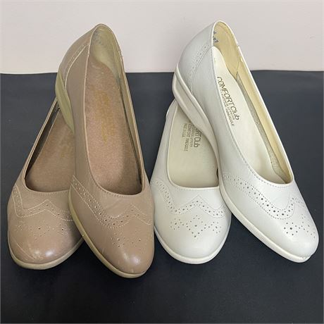 2 pair of Women's Vintage Comfort Club Size 9 Slip on Loafers