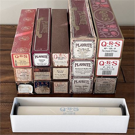 Vtg Player Piano Rolls - Instrumental Only & Word Rolls by QRS, Play-Rite & More