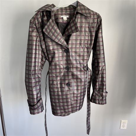 Dalia Collection Button Up Women's XL Jacket with Waist Tie