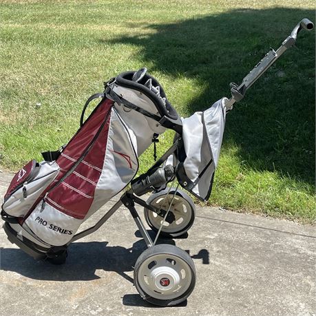 Acuity Pro Series Golf Bag w/ 2-Wheel Push Cart