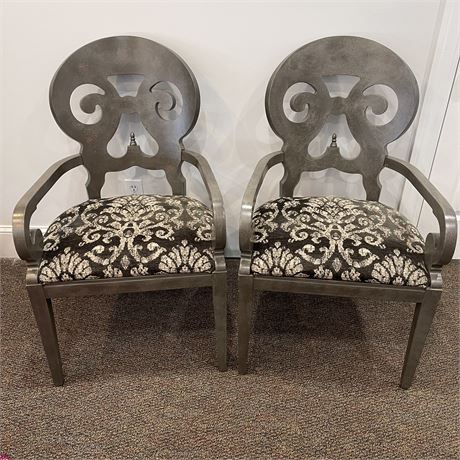 Pair of Arhaus Girardi Geo Link Bell’Arte Captain's Chairs / Armchairs