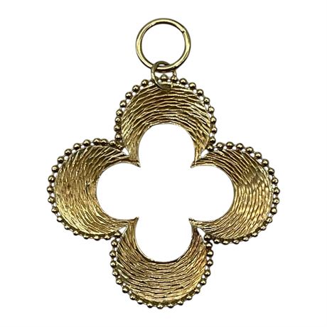 14K Yellow Gold Clover Shaped Pendant
