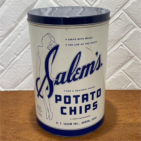 Vintage Salem’s Potato Chips Tin Canister