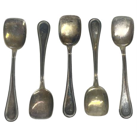 Five .800 Silver Ice Cream Square Tip Spoons (Lot 1)
