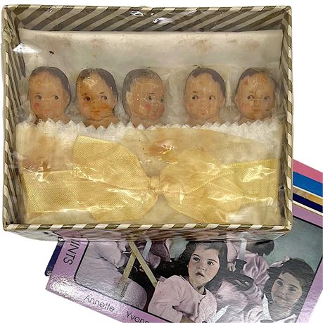 Vtg Dionne Quintuplets Figural Soaps w/ (4) Post Cards