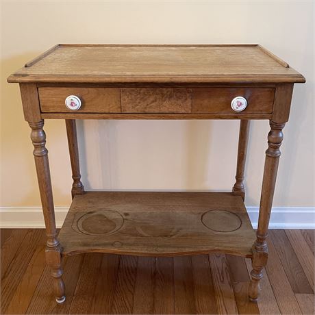Old 2-Tier Single Drawer Side Table