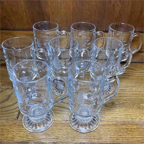 (8) Princess House Heritage Irish Coffee Mugs