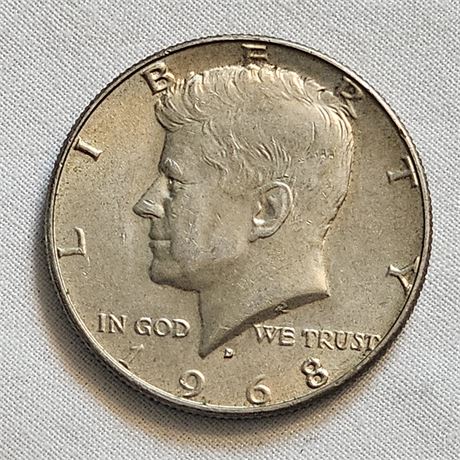 1968-D Kennedy Half Dollar. Silver