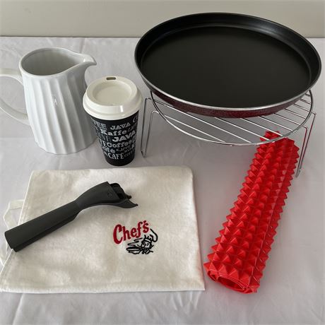 Kitchen Accessories w/ Microwavable Crisp Plate, Pyramid Pan, Pan Grabber & More