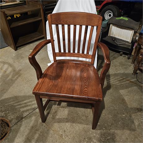 Solid Wood Mission Bankers Library Office Chair Armchair