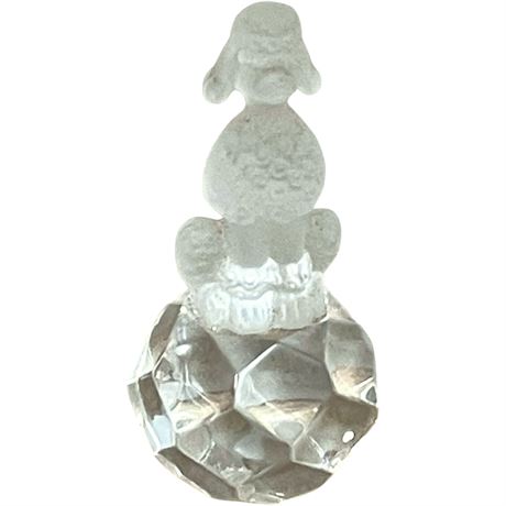 Swarovski Frosted Crystal Poodle on Faceted Ball Figurine