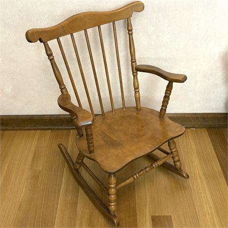 Vintage Solid Wood Child Size Rocking Chair