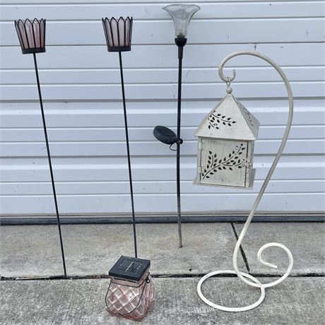 Hanging Bird House Lantern, Stakes, & Solar Powered Lantern