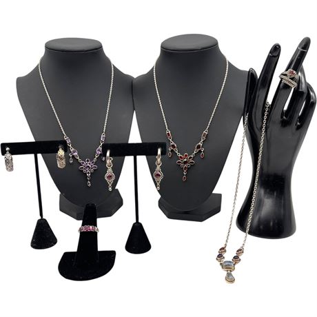 925 Sterling Silver Semi-Precious Gemstone Accented Jewelry