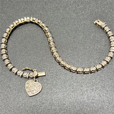 Sterling Silver Tennis Bracelet - 0.4 oz