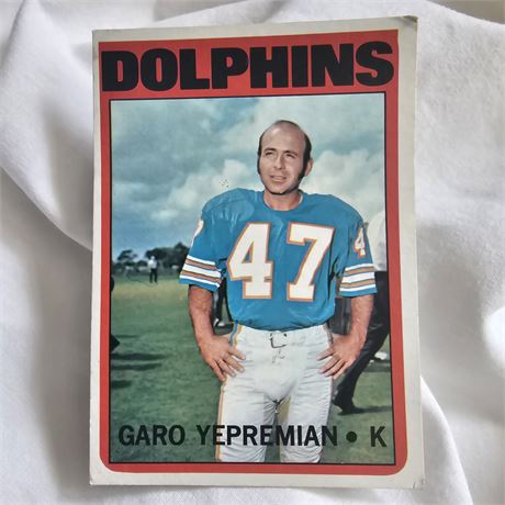 1972 Topps Garo Yepremian football card