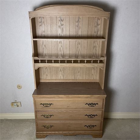 Solid Wood 3 Drawer Dresser with Removable Hutch Top
