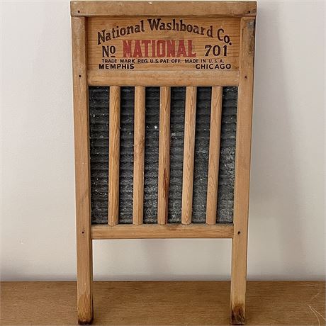 Vtg National Washboard Co. Zinc King Top Notch Soap Saving Washboard