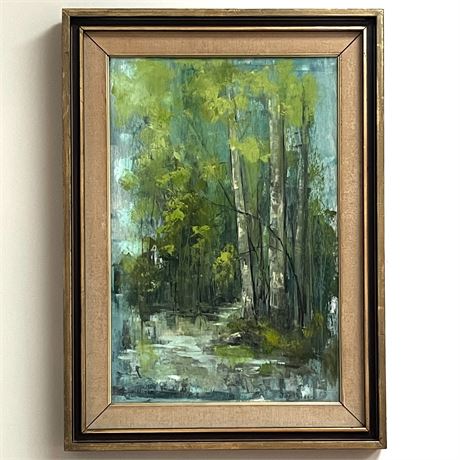 Forest Scene Painting - Signed June Cordaro