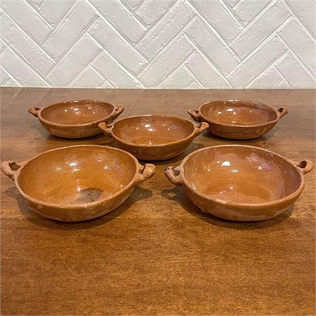 (5) Mexican Clay “Cazuela De Barro" Bowls