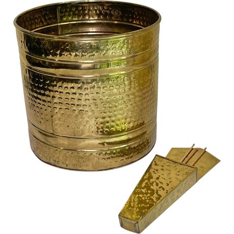 Hammered Brass Planter & Colony Metalsmiths Solid Brass Wall Pocket