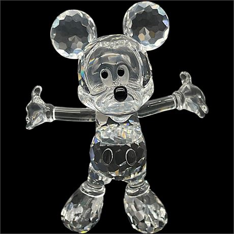 Swarovski Crystal Disney Mickey Mouse Figurine with Original Shipping Box