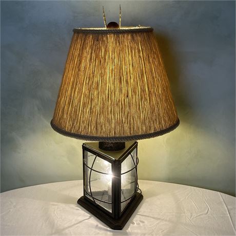 Lantern Table Lamp with Hemp Twine Shade