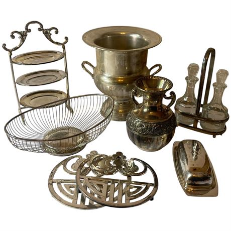 Vtg Silver Plated Decorative Kitchenware