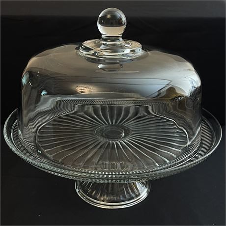 Anchor Hocking Annapolis 2pc Pedestal Cake Dome w/ Original Box