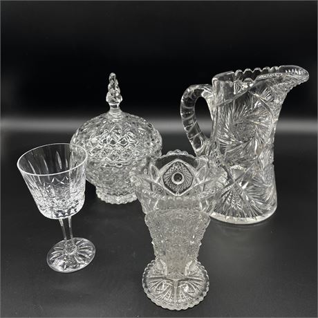 Grouping of Cut Crystal Glass