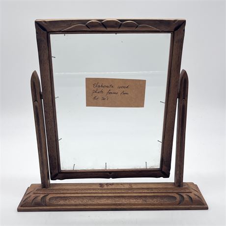 Circa 1920's Hand Carved Wood Picture Frame