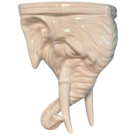Glazed Ceramic Elephant Wall Hanging Shelf