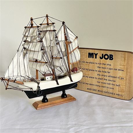 USS Constitution Old Ironsides Ship Model & Plaque
