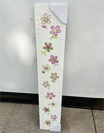 NEW Pink & Green Floral Wooden Growth Chart