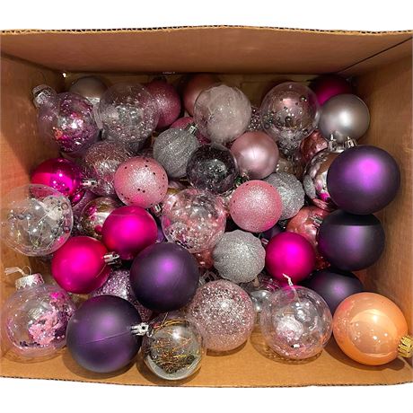 Non-Breakable Plastic Ornaments - Purple, Pink, Silver & More