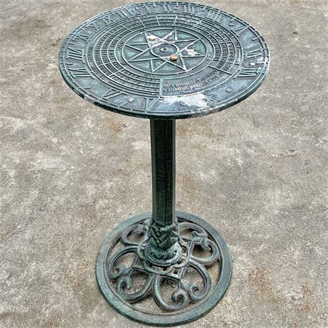 Vtg Cast Iron Sun Dial on Stand