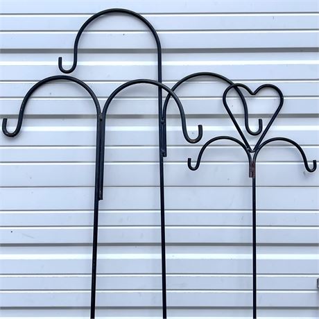 Tall Iron Double Shepherd Hooks