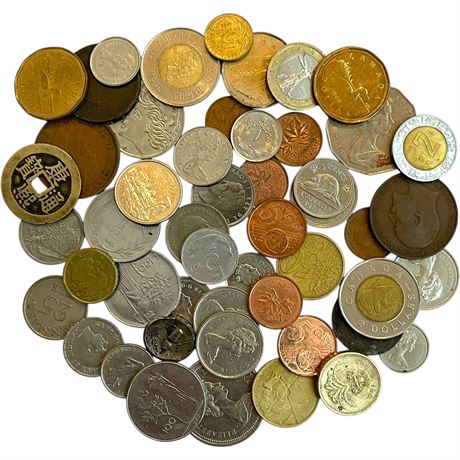 Mixed Variety of Foreign Coins