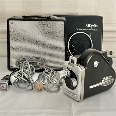 Fairchild Cinophonic Eight 8MM Sound Projector Camera with Case & Accessories
