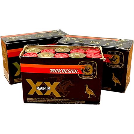 (30) Winchester Magnum XX 12 Gauge Copperplated Lead Shot Turkey Loads