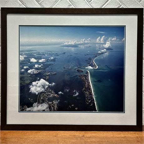 Framed Aerial View of Anna Maria Island Photography Piece